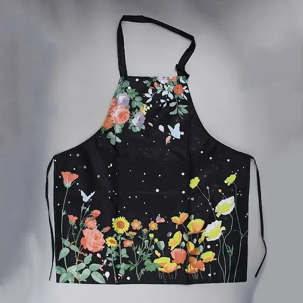 Flower Pattern Polyester Sleeveless Apron