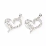 Brass Micro Pave Clear Cubic Zirconia Pendants