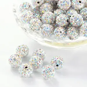 100Pcs Pave Disco Ball Beads