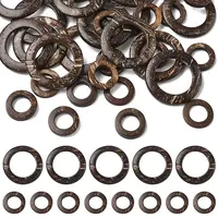 35Pcs Wood Jewelry Findings Coconut Linking Rings
