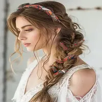 1Pc Polyester Iron and Resin Hair Bands