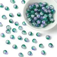 100Pcs Crackle Glass Beads