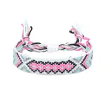 Polyester-cotton Braided Rhombus Pattern Cord Bracelet
