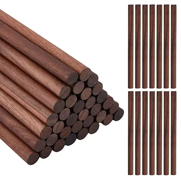 50Pcs Waxed Round Wooden Sticks