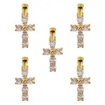 5Pcs Brass Micro Pave Clear Cubic Zirconia Pendant