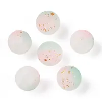 Frosted Baking Painted Crackle Glass Beads with Glitter Powder