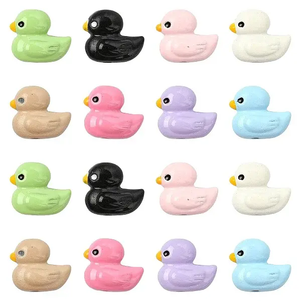 16Pcs 8 Colors Baking Painted Zinc Alloy Beads