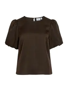 VILA Blúzka 'VIEllette'  tmavohnedá