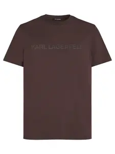 Karl Lagerfeld Tričko  tmavohnedá / sivá / biela