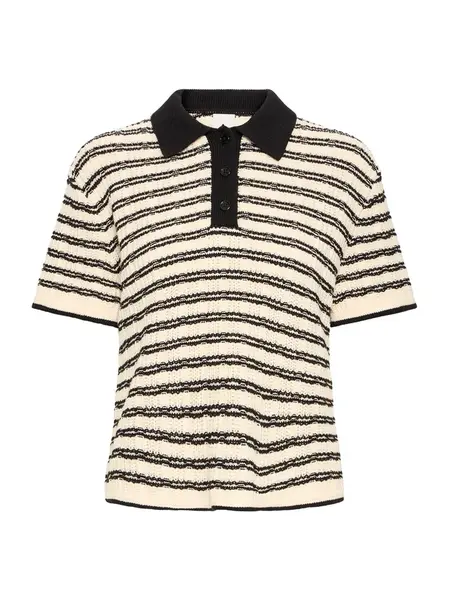 ICHI Sveter 'IHCHANY'  krémová / čierna