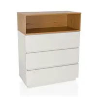 MID.YOU KOMODA, bílá, barvy dubu, 80/100/40 cm