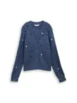 TOM TAILOR DENIM Kardigán  zafírová / čierna / biela