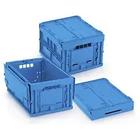 2 x Bac plastique pliant gerbable norme EU avec couvercle xx mm