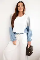 Dámská souprava s volnou mikinou a širokými kalhotami