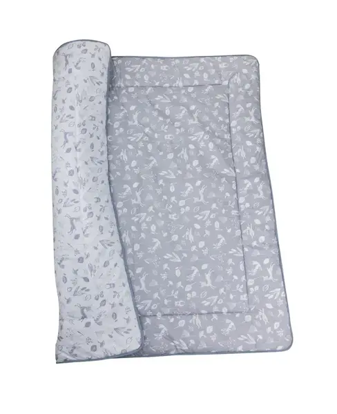 Bomimi HRACIE deka 120x120, bavlna, obojstranná LESNÉ ZVIERATKÁ, SIVÁ