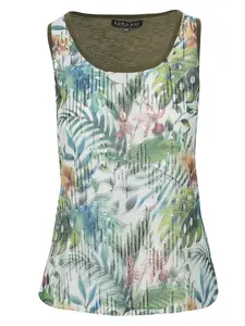 KOROSHI Top  modrá / zelená / biela