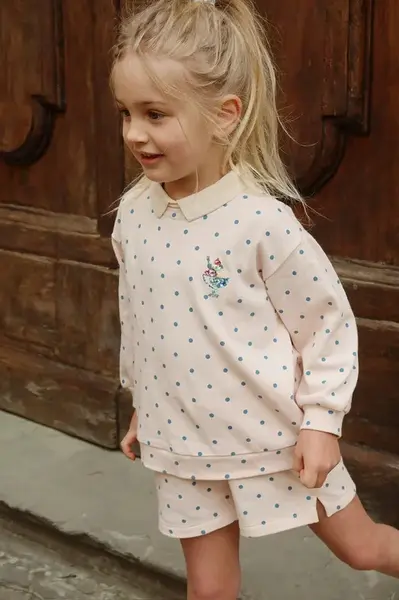 Dětská bavlněná mikina Konges Sløjd SPOTTY LS POLO GOTS