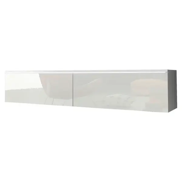 P & B NÍZKÁ KOMODA, vysoce lesklá bílá, 140/30/33 cm