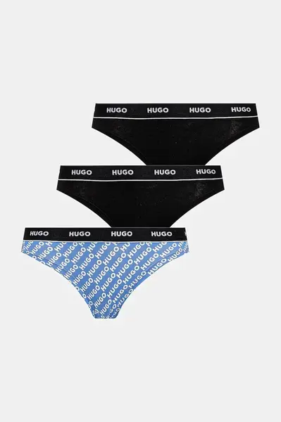 Bavlněná tanga HUGO TRIPLET THONG DESIGN 3-pack