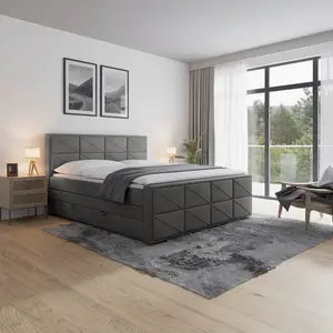 MID.YOU POSTEL BOXSPRING, 180/200 cm, antracitová