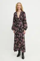 Šaty The Kooples černá barva, maxi, FROB29079K