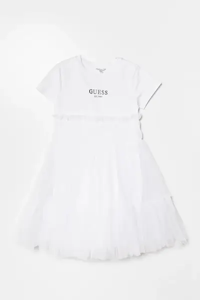 Dívčí šaty Guess bílá barva, midi, J5RK18 K6YW0