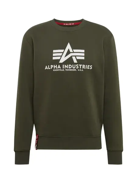 ALPHA INDUSTRIES Mikina  olivová / červená / biela