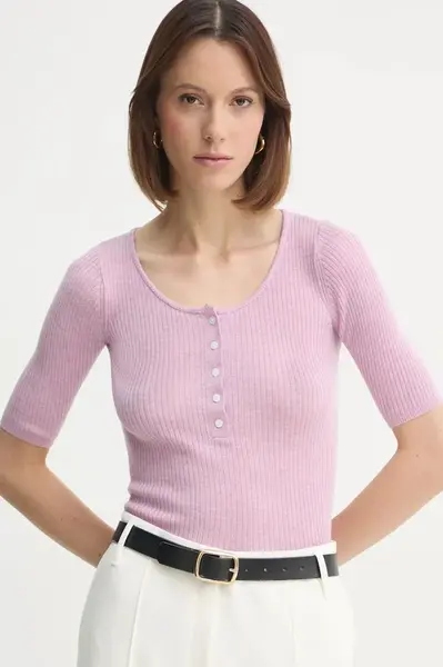 Vlněný svetr Herskind Agnes dámský, fialová barva, lehký, 5433825