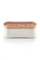 Nádoba do mikrovlnné trouby na vaření těstovin Lekue 28 cm oranžová barva