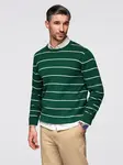 Ombre Men's casual sweater with horizontal stripes - green