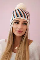 Kesi Dámska čiapka s pomponom Hanna K328 ecru