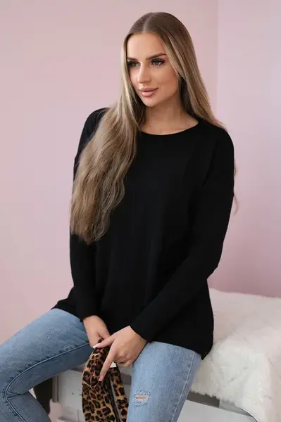 Sweater with front pockets black