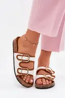 Boto Dámske Tkaninové Pantofle Na Korkovej Platforme S Prackami Biely Osoffe