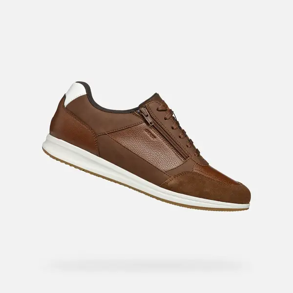 Brown men's sneakers Geox Avery - Men's