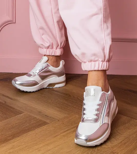 Gemre Biele tenisky s kryštálikmi a metalickou vložkou Garsi