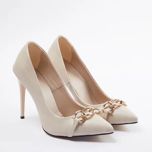 Trendyol Beige Chained Women's Classic Stiletto Heel Shoes