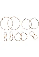 Basic hoop earrings 6-pack - gold color