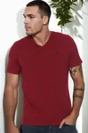 T9568 DEWBERRY V-NECK MEN'S T-SHIRT-BURGUNDY