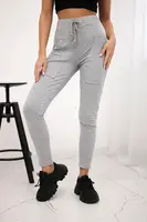 Sweatpants with waist tie gray