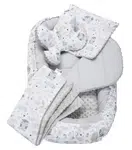 Medi Partners Cocoon in a 5-piece set (cocoon / insert / butterfly pillow / flat pillow / quilt 75x55) – Polana + gray Minky