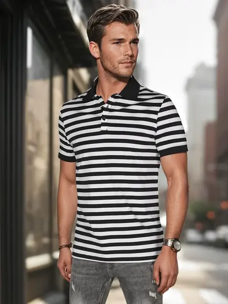 Pánska pruhovaná polo košeľa
