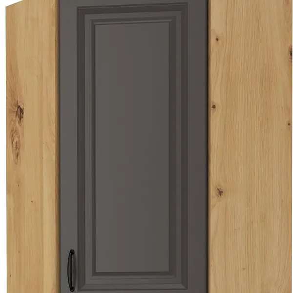 Horní rohová skříňka Stilo 60x60 GN-90 1F (45°) Barva korpusu: Dub artisan, Barva dvířek: Grafit