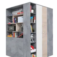 Rohová skříň Sigma SI1 Barva korpusu: Beton/Bílá/Dub, Varianta Si: Pravá