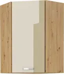 Horní rohová skříňka Artisan 60x60 GN-90 1F (45°) Barva korpusu: Dub artisan, Barva dvířek: Cappucino lesk