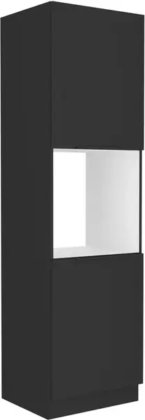 Vysoká skříňka pro vestavnou troubu Siena 60 DP-210 2F Barva korpusu: Černá, Barva dvířek: Černá