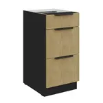 Spodní skříňka Cremona 40 D 3S BB - Premium Box Barva korpusu: Černá, Barva dvířek: Dub Cremona