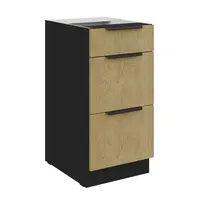 Spodní skříňka Cremona 40 D 3S BB - Premium Box Barva korpusu: Černá, Barva dvířek: Dub Cremona