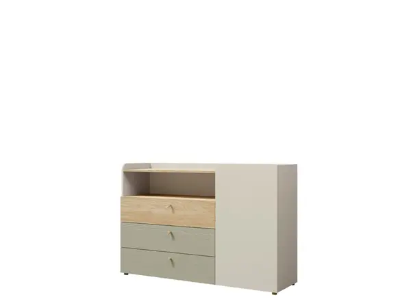 Komoda Yuki 8 Barva korpusu: šedobéžová/ dub olejovaný/ eukaliptus