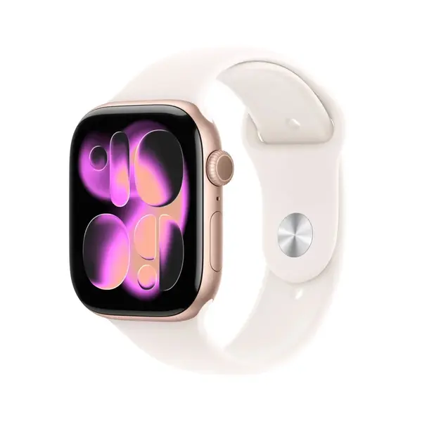 Apple Watch S11 Cell - 46mm Sport Band růžově zlaté/světleruměné M/L