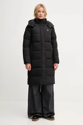 Bunda Calvin Klein Jeans černá barva, přechodná, LV047D512G